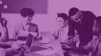 Team of interns working together